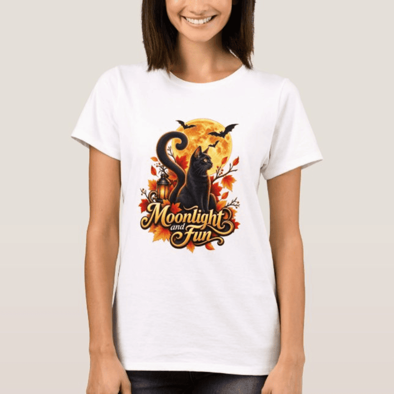 Halloween Cat T-Shirt Design